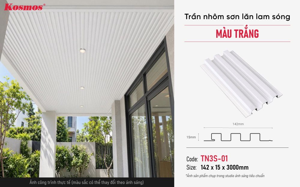 Thông số, mẫu mã và ứng dụng trần nhôm TN3S-01 Thông số, mẫu mã và ứng dụng trần nhôm TN3S-01