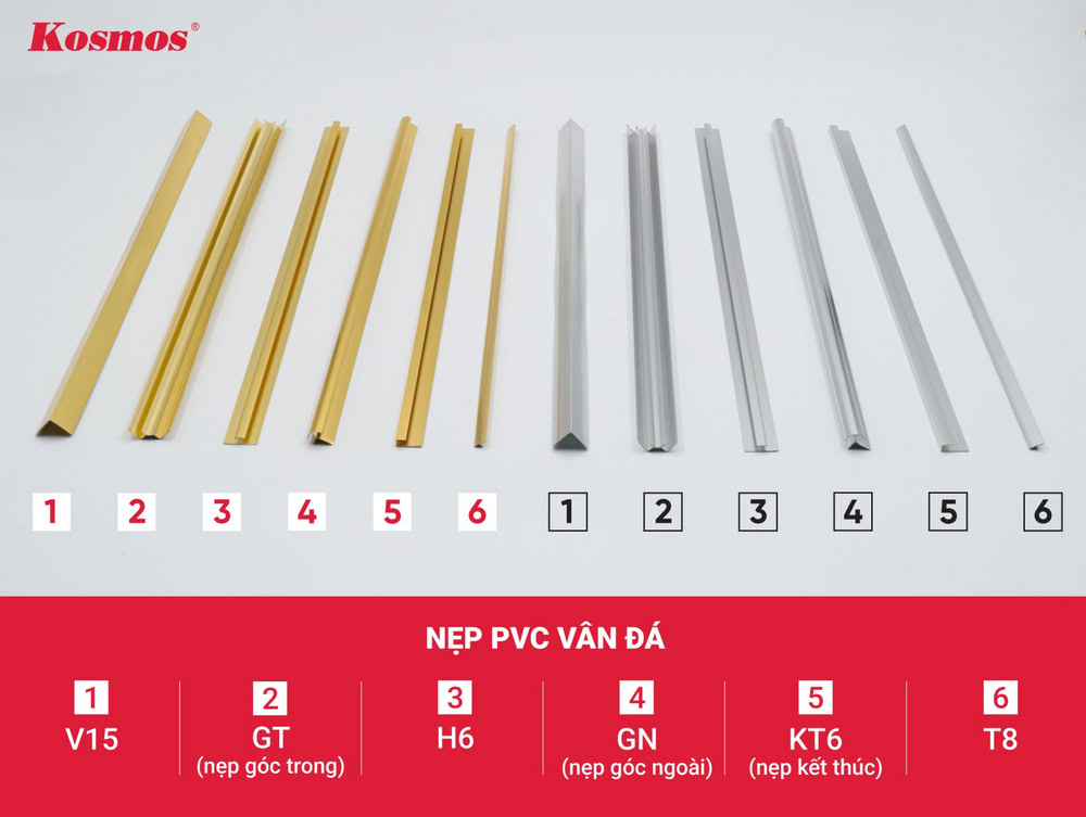 Bộ nẹp nhôm PVC vân đá