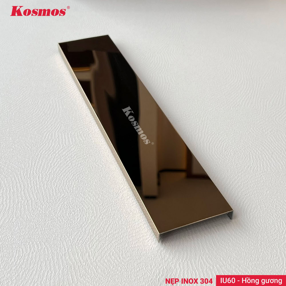 IU60-HG LÀ Nẹp U60 inox 304 màu hồng gương tạo điểm nhấn tinh tế IU60-HG LÀ Nẹp U60 inox 304 màu hồng gương tạo điểm nhấn tinh tế
