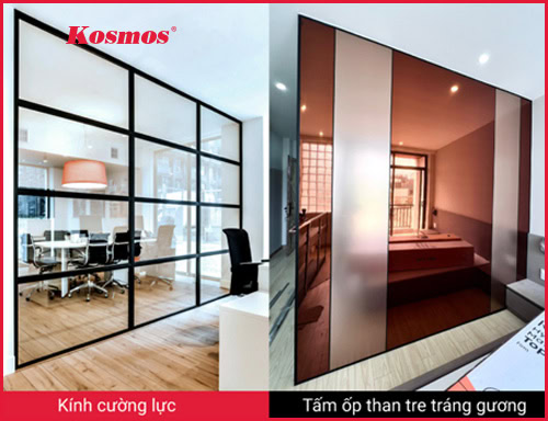 Kính cường lực và tấm ốp than tre tráng gương: Chọn giải pháp nào cho vách trang trí nội thất?