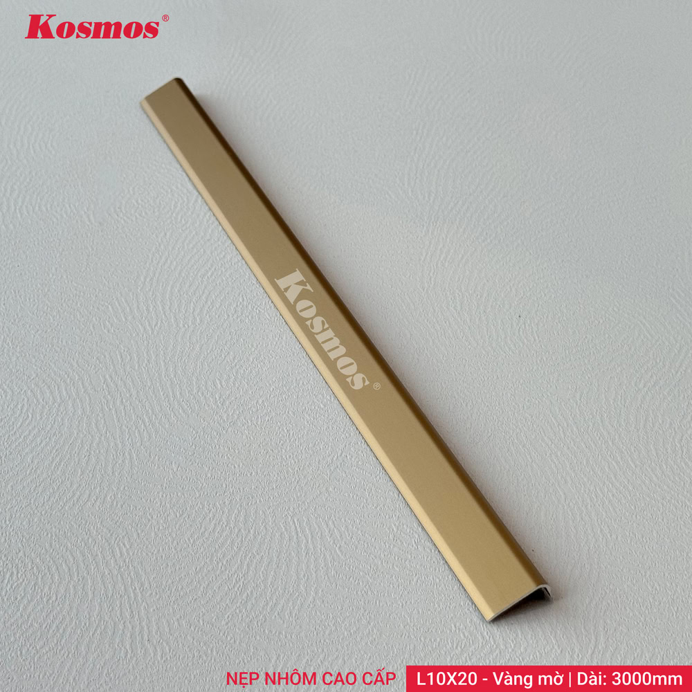 L10X20-VM là nẹp L nhôm cao cấp màu vàng mờ Kosmos
