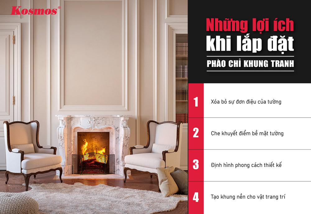 Lợi ích khi lắp đặt phào chỉ khung tranh