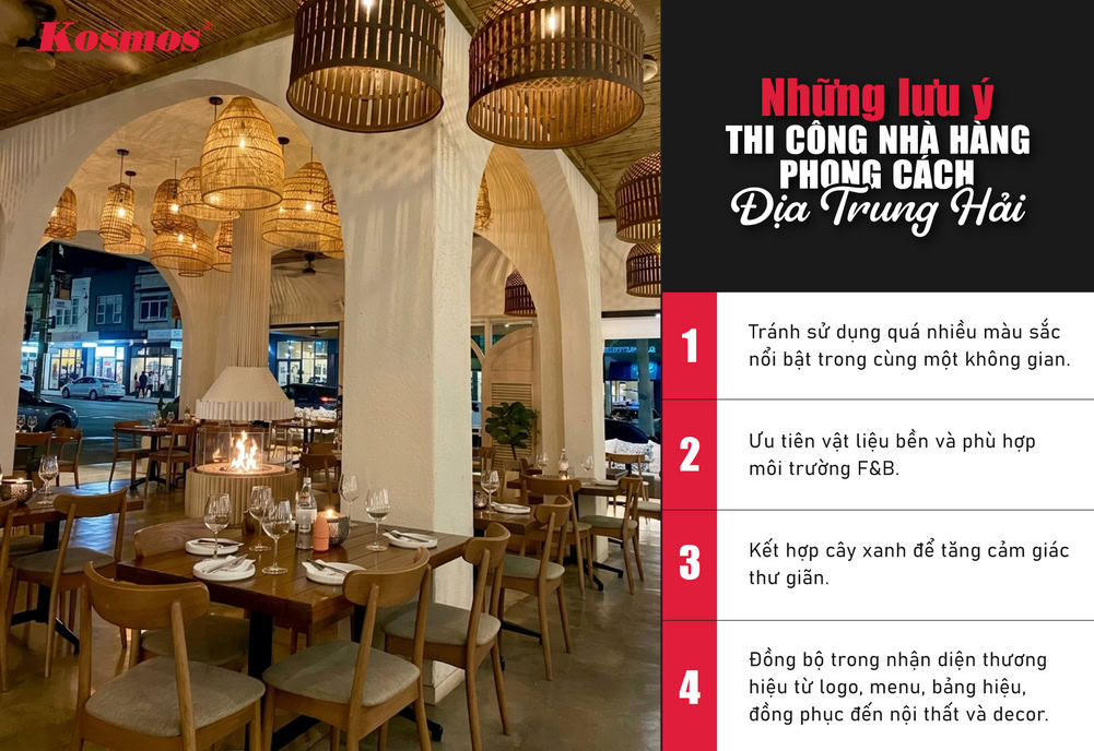 Lưu ý khi thi công nhà hàng theo kiến trúc Địa Trung Hải