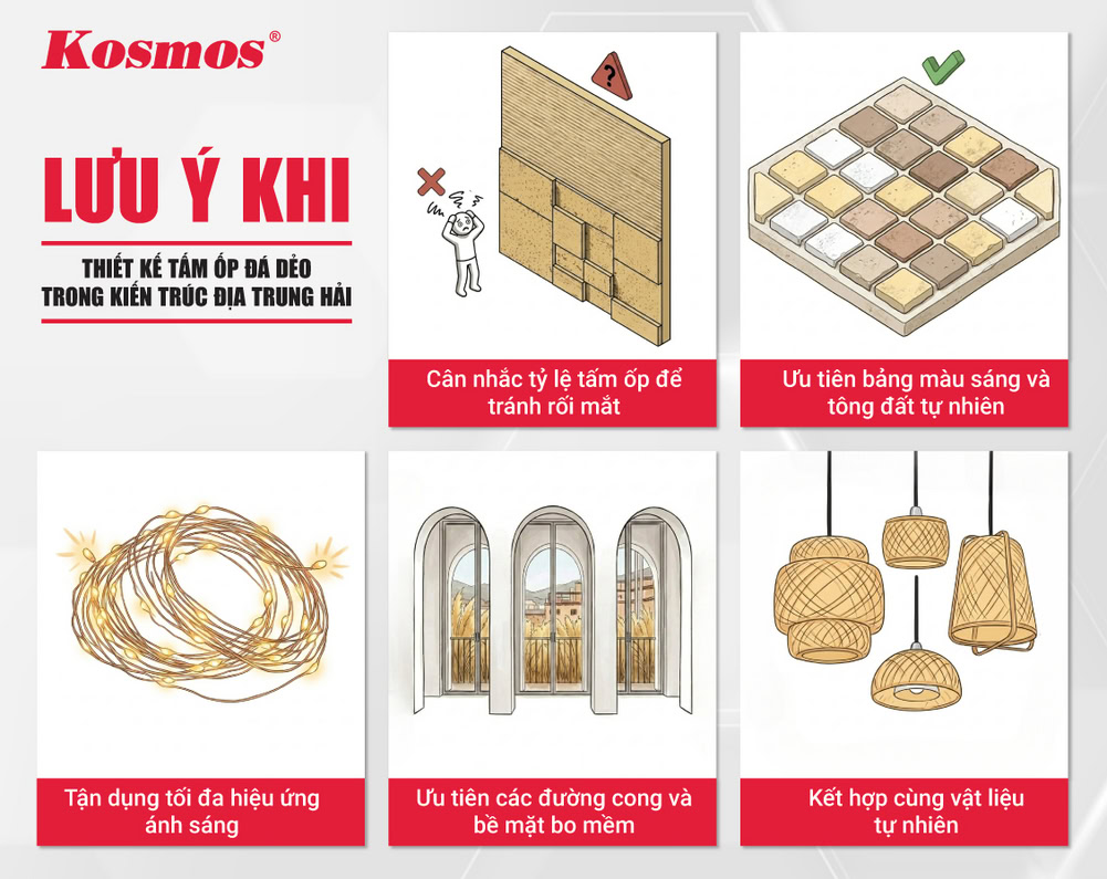 Lưu ý khi thiết kế tấm ốp đá dẻo trong kiến trúc Địa Trung Hải