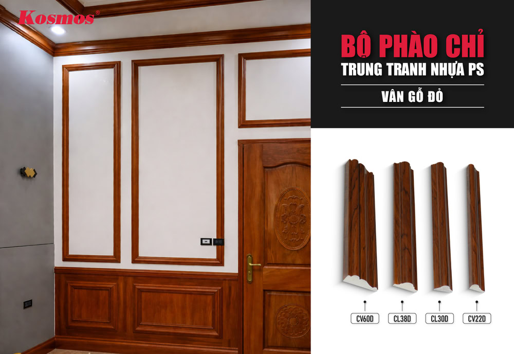 Mẫu phào chỉ khung ô vân gỗ