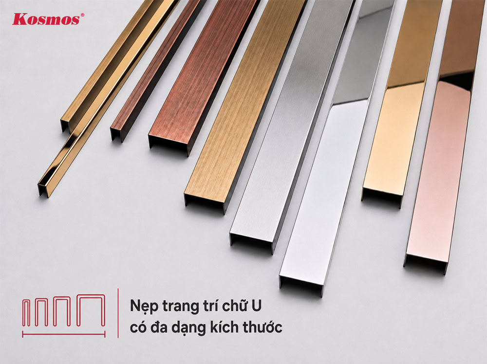 Nẹp trang trí chữ U có đa dạng kích thước