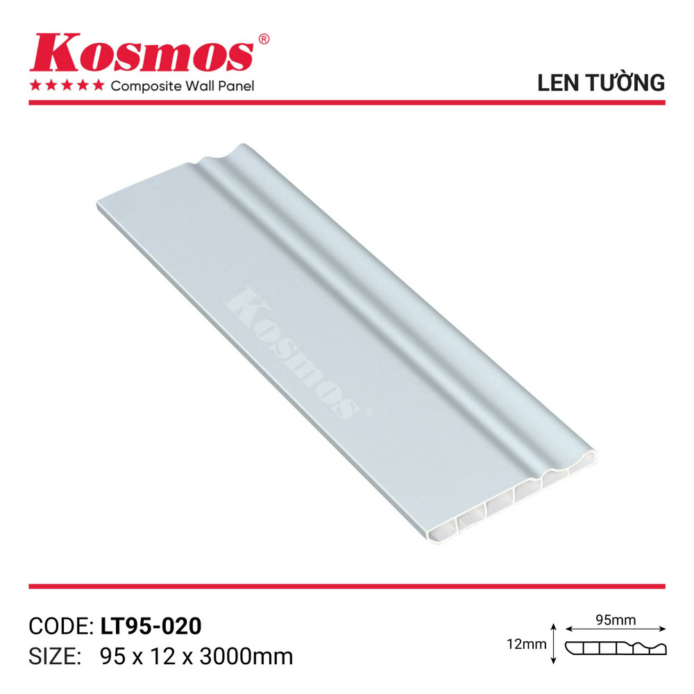 Phụ kiện len chân tường màu trắng đơn sắc LT95-020