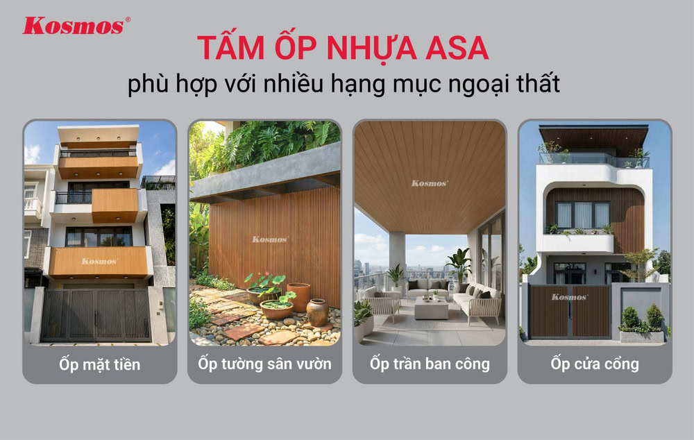 Tấm ốp nhựa ASA phù hợp với nhiều hạng mục ngoại thất