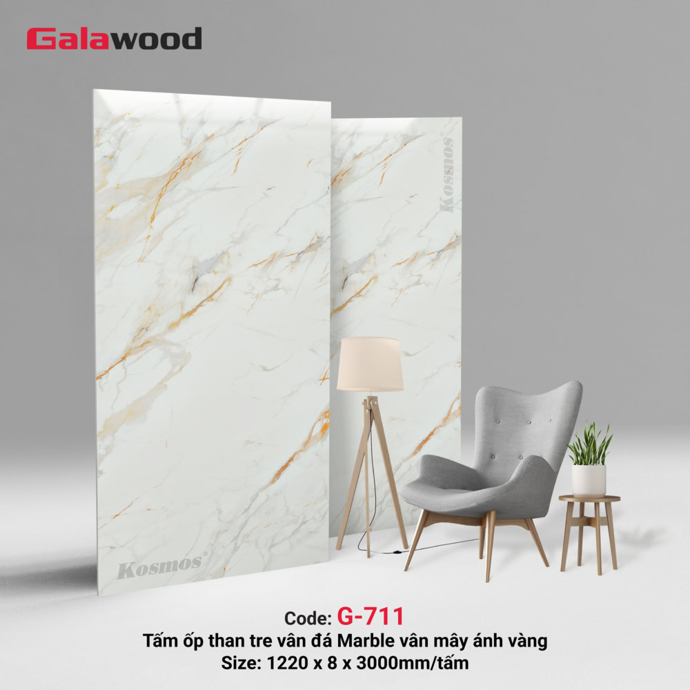 Tấm ốp than tre vân đá marble vân mây ánh vàng Tấm ốp than tre vân đá marble vân mây ánh vàng