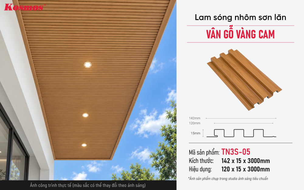 Thông số, mẫu mã và ứng dụng trần nhôm TN3S-05 Thông số, mẫu mã và ứng dụng trần nhôm TN3S-05