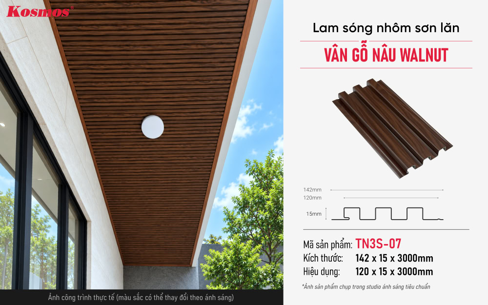 Thông số, mẫu mã và ứng dụng trần nhôm TN3S-07 Thông số, mẫu mã và ứng dụng trần nhôm TN3S-07
