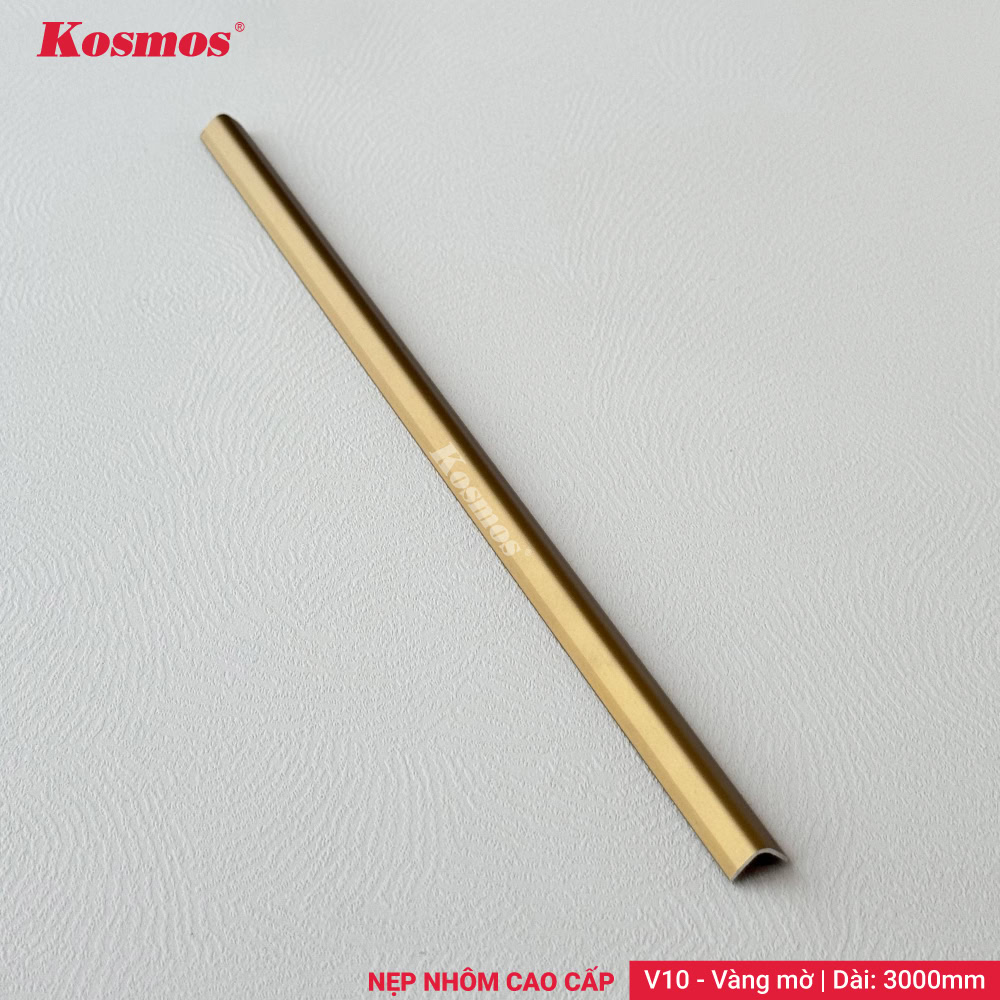 V10-VM là nẹp nhôm cao cấp chữ V 10x10mm màu vàng mờ Kosmos