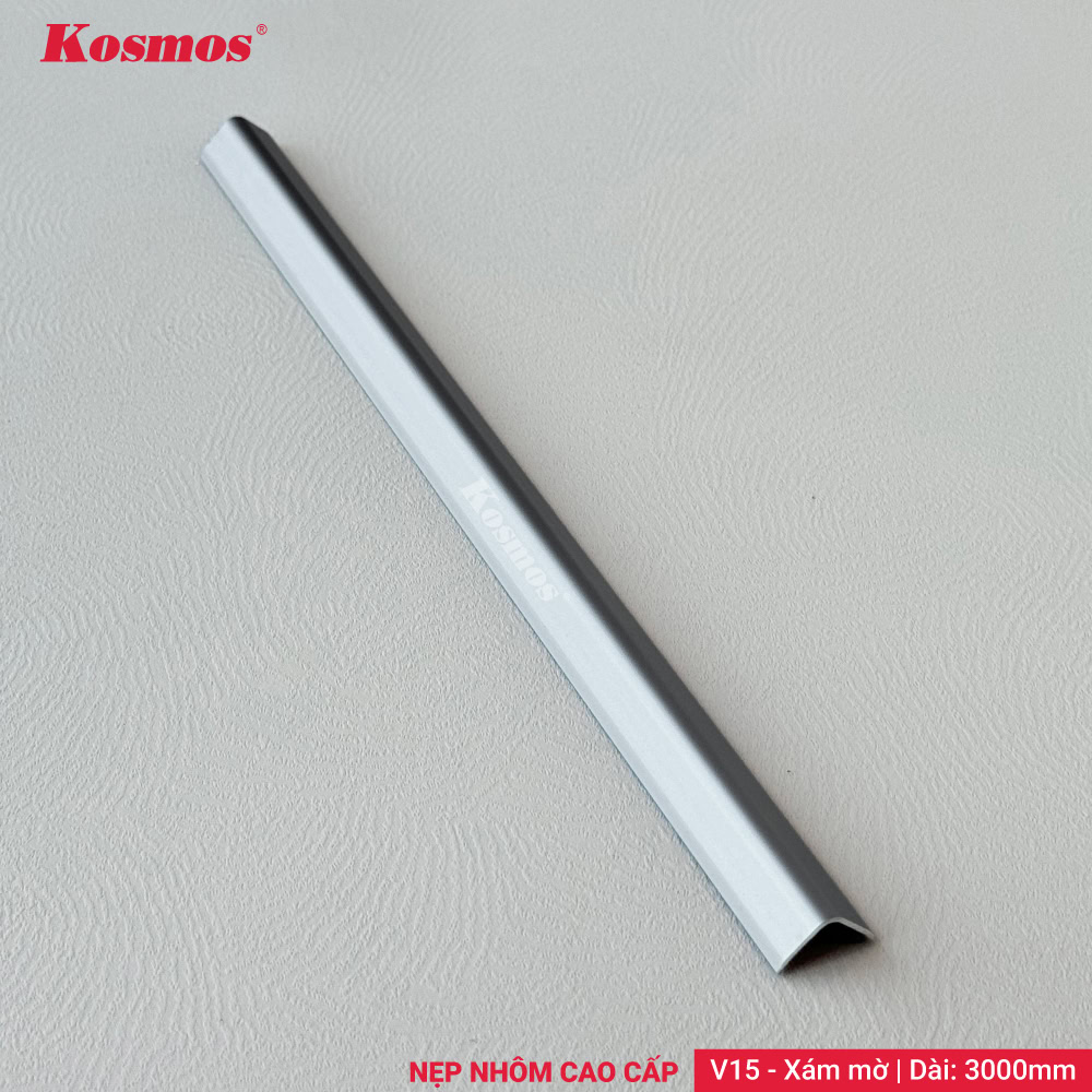 V15-XM là nẹp nhôm cao cấp chữ V 15x15mm màu xám mờ Kosmos