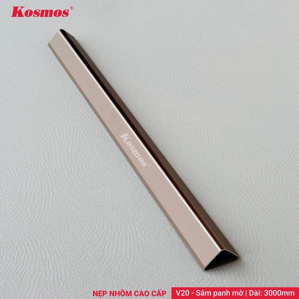 V20-SPM là nẹp nhôm cao cấp chữ V 20x20mm màu sâm panh mờ Kosmos