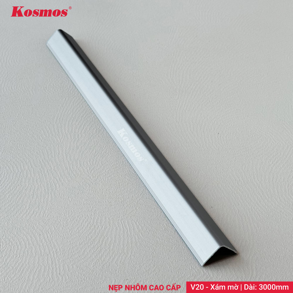 V20-XM là nẹp nhôm cao cấp chữ V 20x20mm màu xám mờ Kosmos