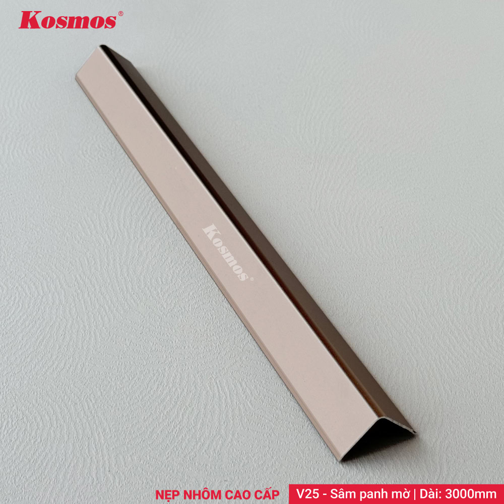 V25-SPM là nẹp nhôm cao cấp chữ V 25x25mm màu sâm panh mờ Kosmos
