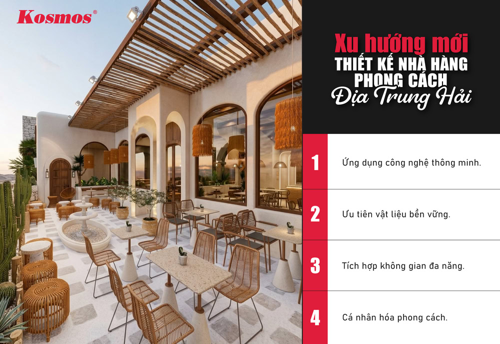 Xu hướng thiết kế mới của nhà hàng phong cách Địa Trung Hải