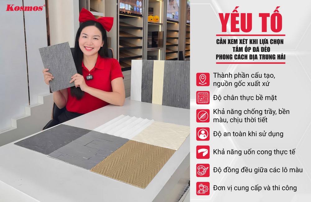 Yếu tố cần xem xét khi lựa chọn tấm ốp đá dẻo phong cách Địa Trung Hải