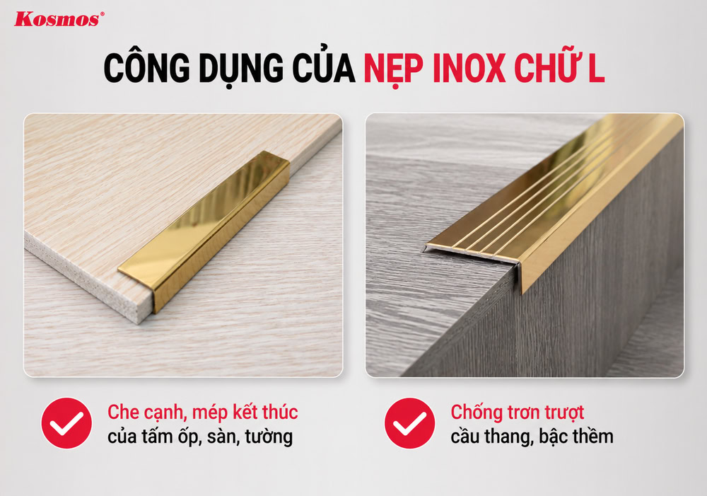 2 công dụng chính của nẹp inox chữ L 2 công dụng chính của nẹp inox chữ L