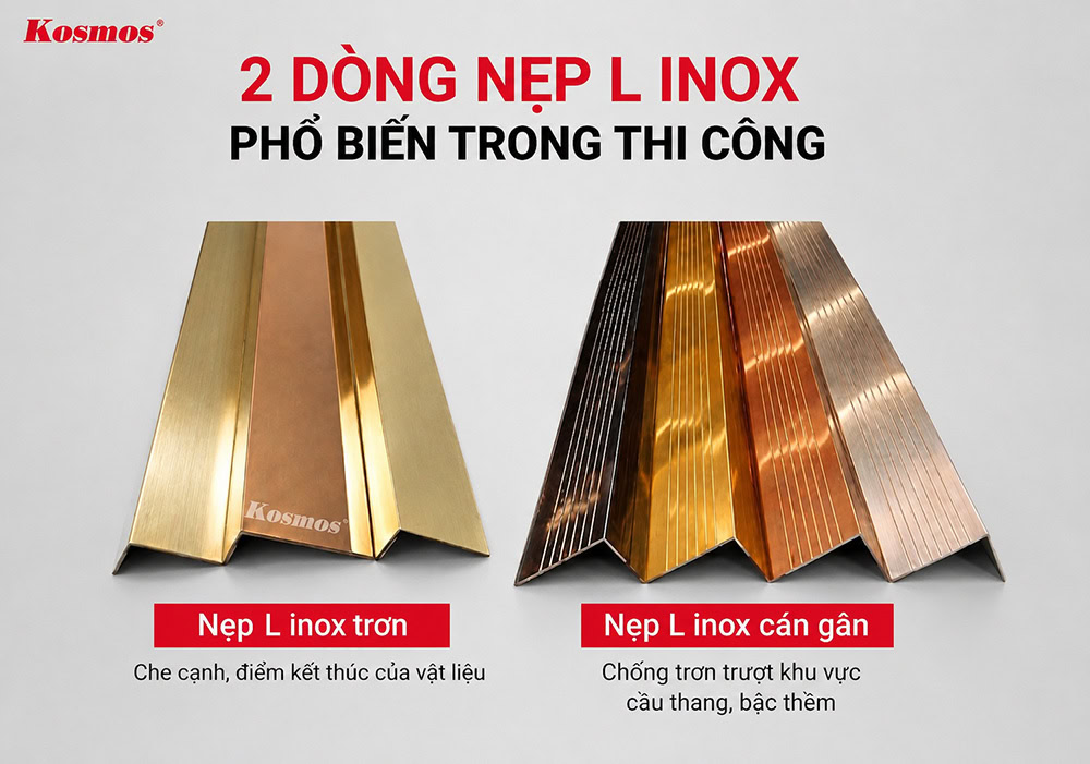 2 dòng nẹp L inox phổ biến trong thi công 2 dòng nẹp L inox phổ biến trong thi công