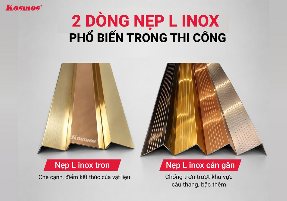 2 dòng nẹp L inox phổ biến trong thi công 2 dòng nẹp L inox phổ biến trong thi công