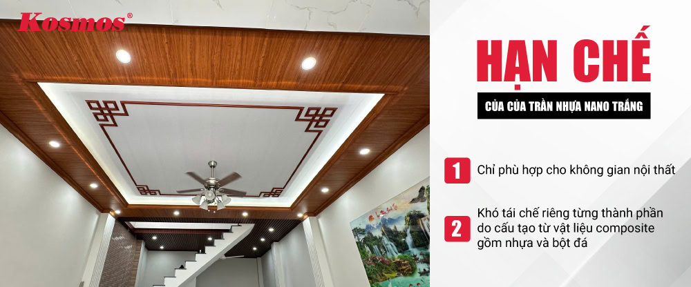 2 hạn chế cần lưu ý của của trần màu trắng nhựa Nano 2 hạn chế cần lưu ý của của trần màu trắng nhựa Nano