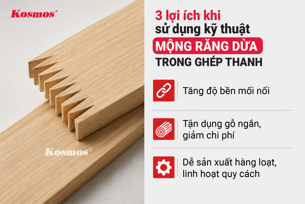 3 lợi ích khi sử dụng kỹ thuật mộng răng dừa trong ghép thanh 3 lợi ích khi sử dụng kỹ thuật mộng răng dừa trong ghép thanh