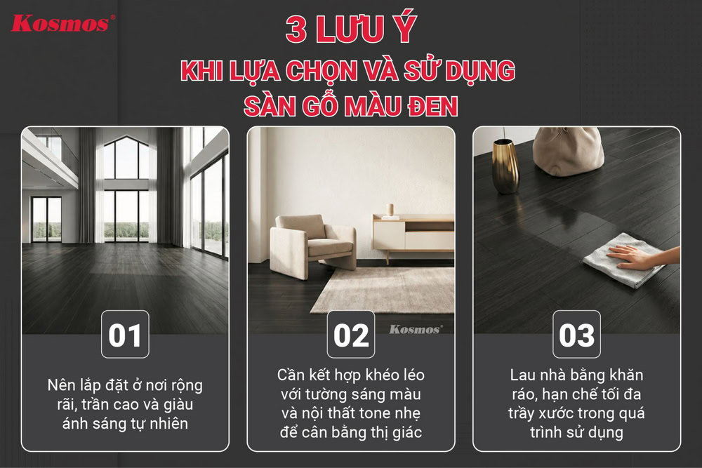 3 things to keep in mind when choosing and using black Laminate flooring.