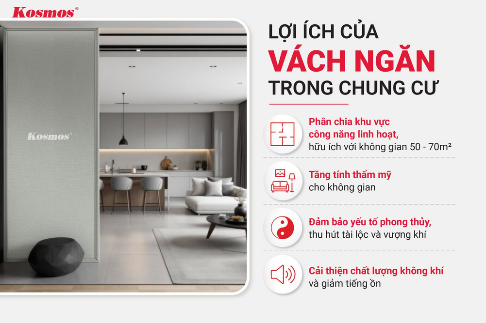 4 lợi ích của vách ngăn trong chung cư