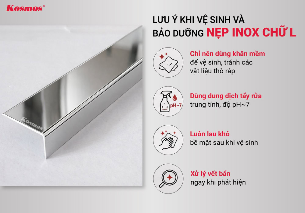 4 lưu ý khi vệ sinh và bảo dưỡng nẹp L inox 4 lưu ý khi vệ sinh và bảo dưỡng nẹp L inox