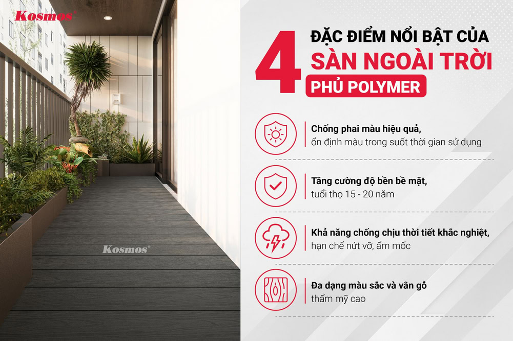 4 ưu điểm của sàn ngoài trời phủ Polymer 4 ưu điểm của sàn ngoài trời phủ Polymer