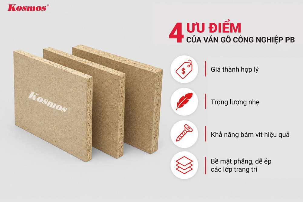4 ưu điểm của ván gỗ công nghiệp PB