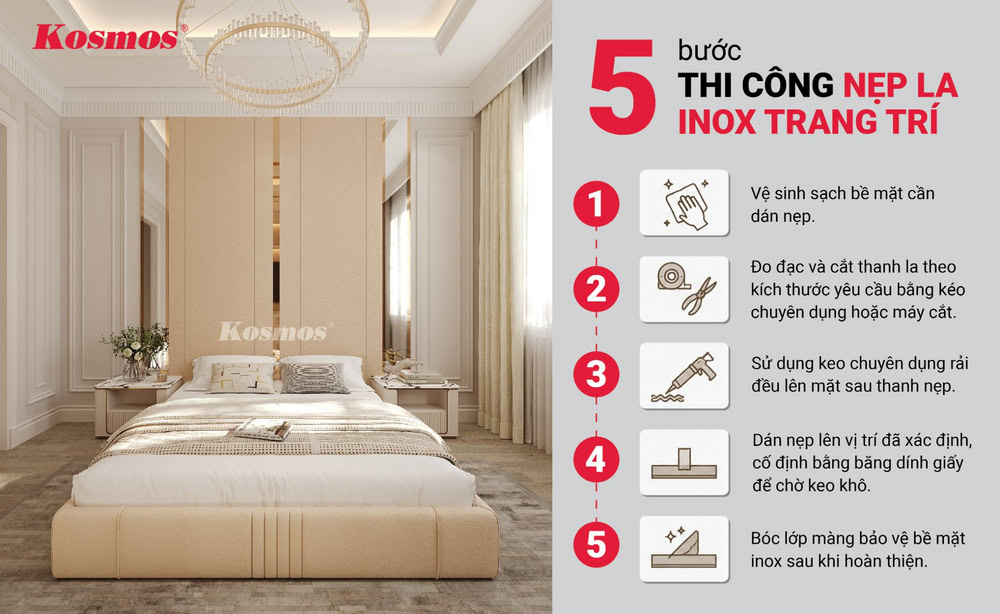 5 bước thi công nẹp la inox trang trí