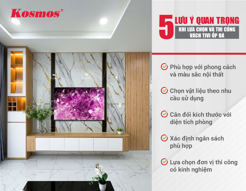 5 lưu ý hữu ích cho gia chủ khi thi công vách tivi ốp đá 5 lưu ý hữu ích cho gia chủ khi thi công vách tivi ốp đá