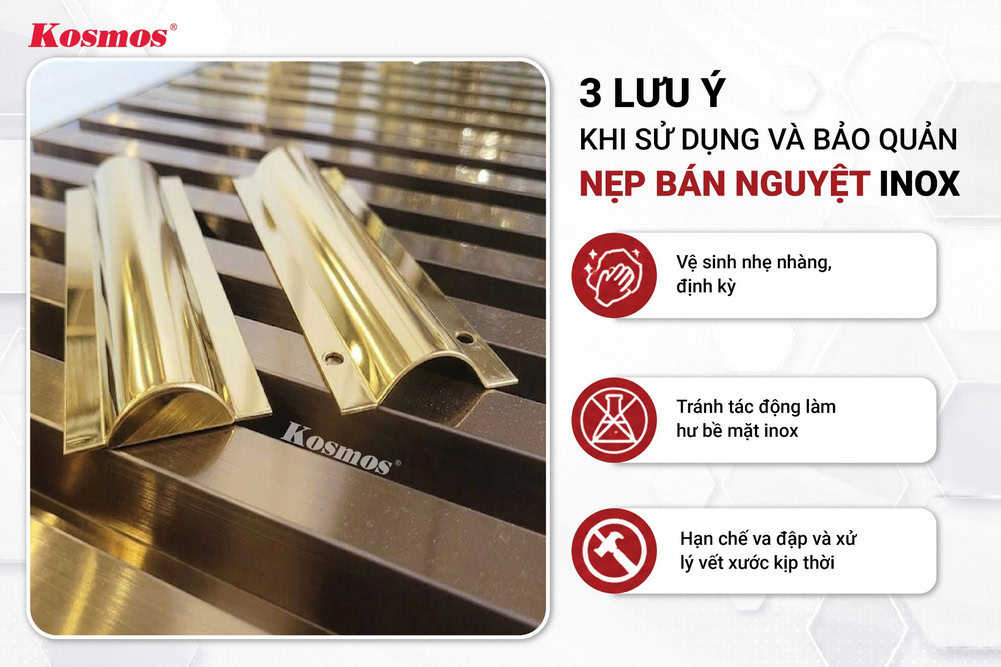 3 lưu ý khi dùng nẹp bán nguyệt inox