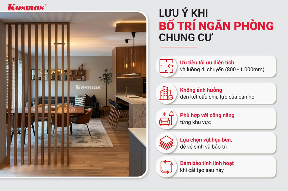 5 lưu ý khi lắp đặt vách ngăn trong chung cư
