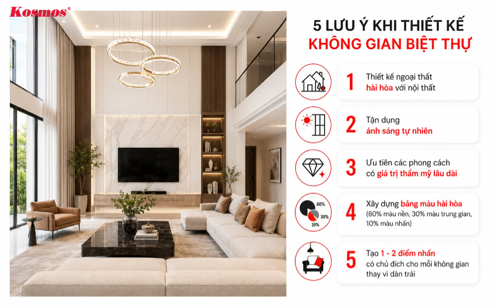 5 lưu ý khi thiết kế nhà biệt thự cần cân nhắc kỹ lưỡng