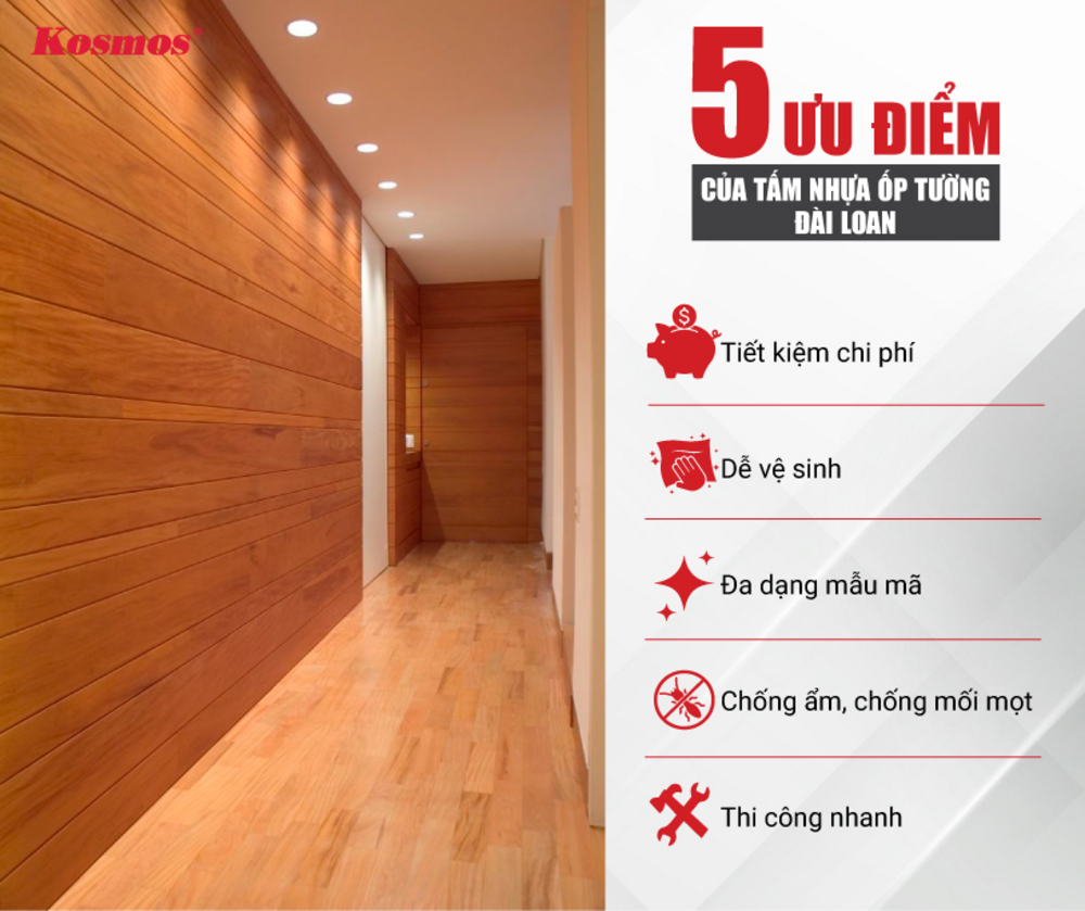 5 ưu điểm của tấm nhựa ốp tường Đài Loan