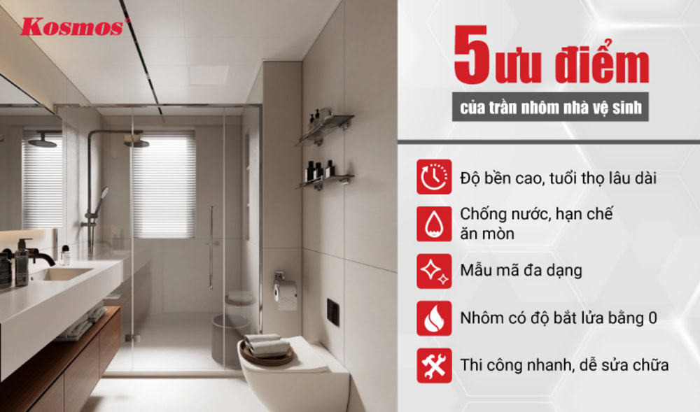 5 ưu điểm của trần nhôm nhà vệ sinh 5 ưu điểm của trần nhôm nhà vệ sinh