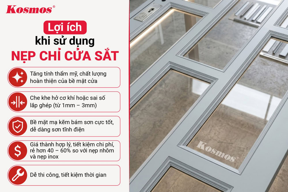 5 ưu điểm khi sử dụng nẹp chỉ cửa sắt