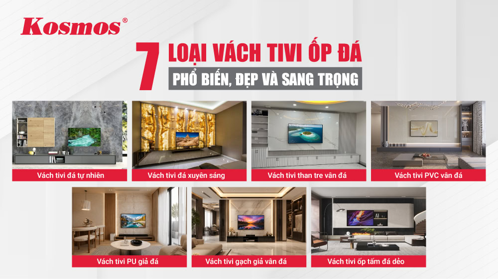 7 phân loại vách tivi ốp đá phổ biến hiện nay trên thị trường 7 phân loại vách tivi ốp đá phổ biến hiện nay trên thị trường