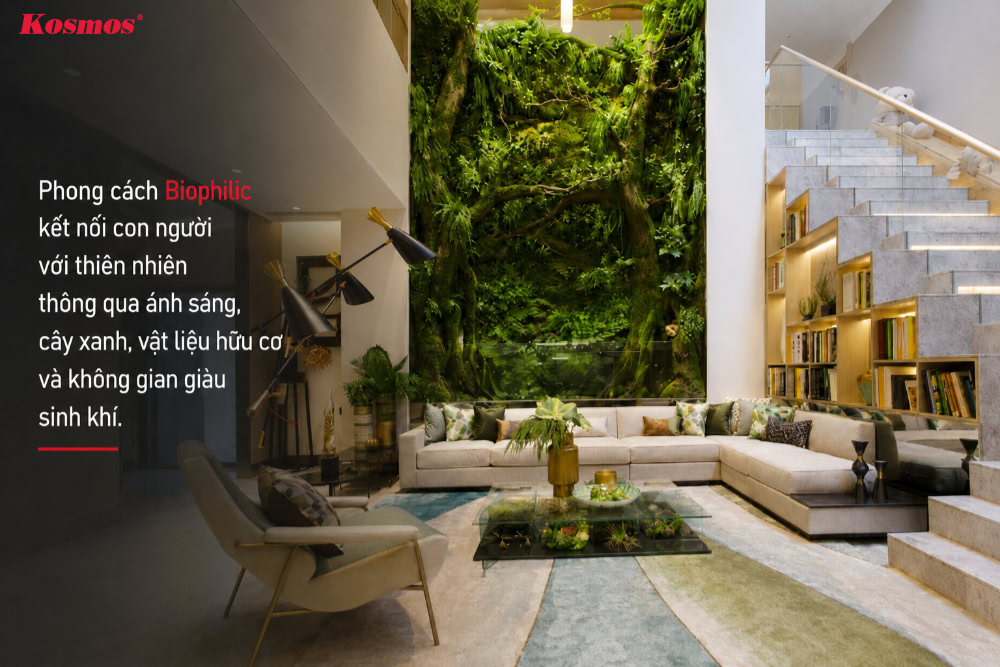 Biophilic kiến tạo không gian biệt thự giàu sinh khí