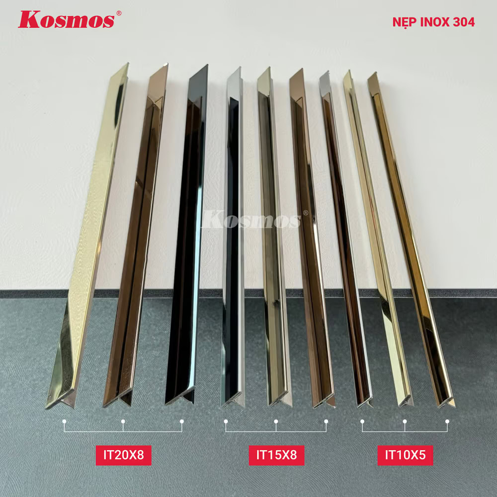 Bộ sưu tập nẹp T inox sáng bóng của Kosmos