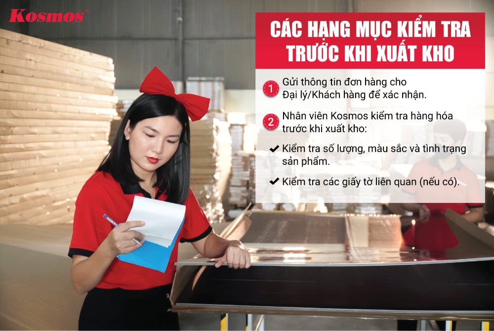Các hạng mục kiểm tra trước khi xuất kho