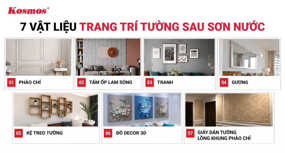Các vật liệu trang trí tường sau sơn nước
