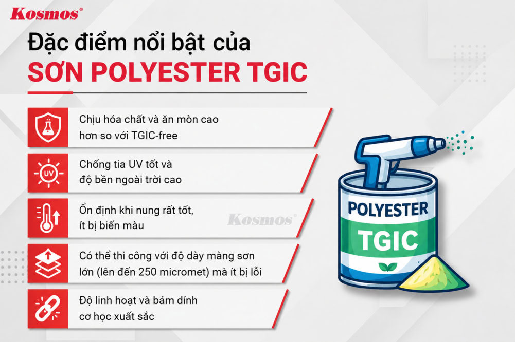 Đặc điểm chính của sơn polyester TGIC