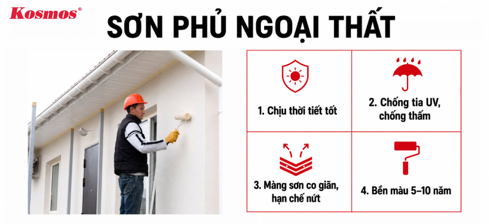 Đặc điểm sơn phủ ngoại thất