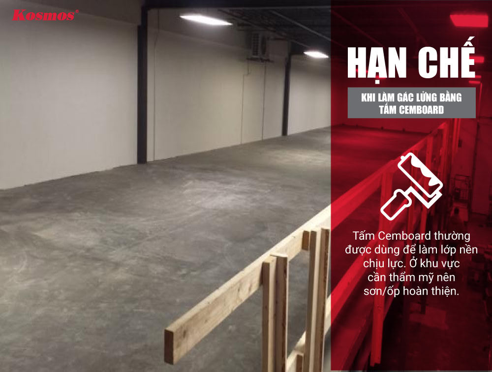 Hạn chế khi làm gác lửng bằng tấm cemboard
