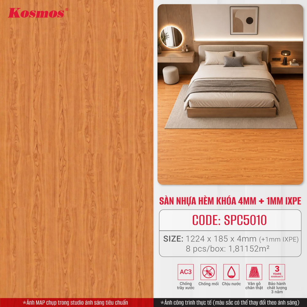 Application image of ivory white wood-like plastic flooring SPC5001 Kosmos Application image of ivory white wood-like plastic flooring SPC5001 Kosmos