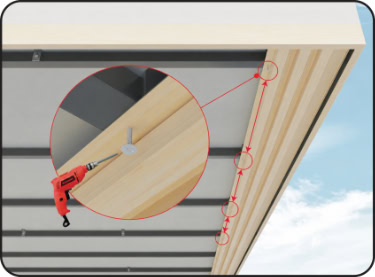 Khoảng cách giữa các lỗ vít cố định tấm nhôm (tại hèm âm) phải bằng khoảng cách thanh xương